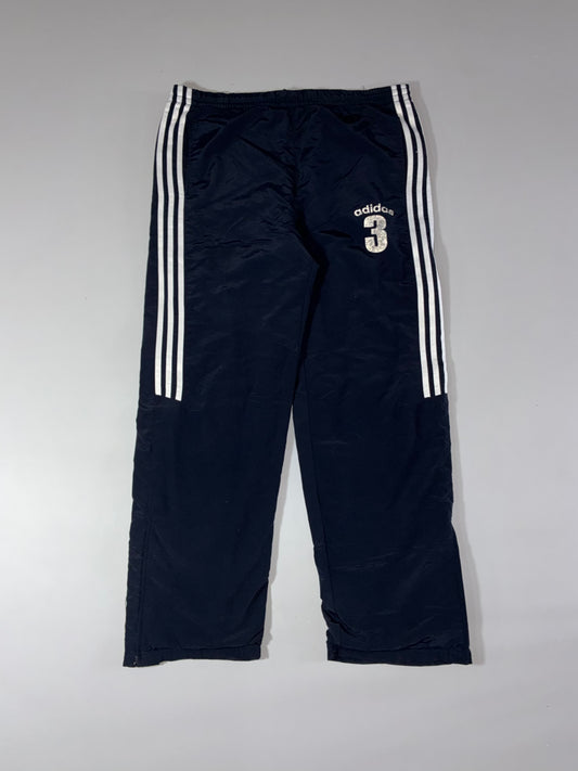 Vintage 90s Adidas "3" Fleece-Lined Track Pants (W:38) (L:41)