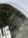Various Green Satin Bomber Jacket with Faux Fur Hood Reversible (L/XL)