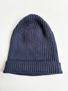 Vintage Lacoste Navy Blue Ribbed Knit Beanie (H-11inches/W-16)