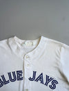 Majestic MLB Toronto Blue Jays White Button-Up Baseball Jersey Genuine Merchandise Size (L)