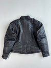 Vintage Black Leather Motorcycle Biker Jacket with CE Protection(M/L)