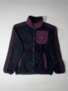 Adidas Germany Sherpa Fleece Full Zip Jacket Black Maroon (L)