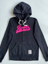 Roots Canada | Black Pink Script Zip Hoodie | (S)