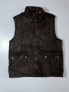 Woodland Pure Leather Sleeveless Vest with Plaid Lining – Brown (XL)