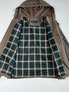 Bean Pole Hooded Zip Jacket – Brown with Plaid Lining (L)