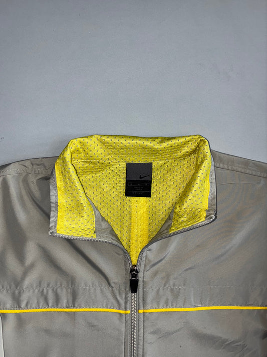 Nike Dri-Fit Beige & Yellow Accent Windbreaker Jacket (M)