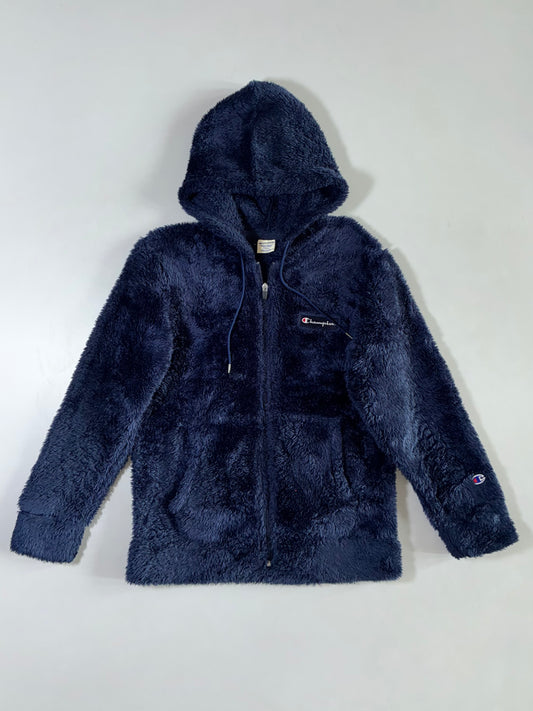 Champion Navy Sherpa Fleece Zip Hoodie (S)