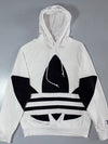 Adidas Originals Big Trefoil Logo Hoodie White with Black Panel Detail (XL)