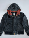 G-Star Raw Original Denim Hardware-Detail W/ Utility Pockets Hooded Bomber Jacket Washed Black (RARE) (L/XL)
