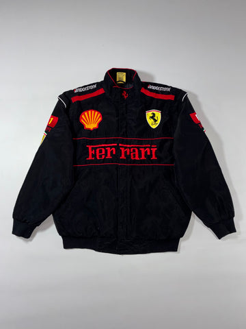 Ferrari Scuderia F1 Racing Embroidered Black Bomber Jacket (L)