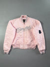 Y2K Rocawear Pink Satin Varsity Bomber Jacket (S)