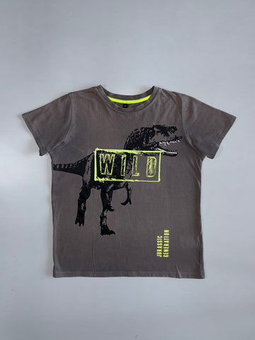 Wild Jurassic Generation” Dinosaur Graphic Tee | Charcoal Grey (XS)