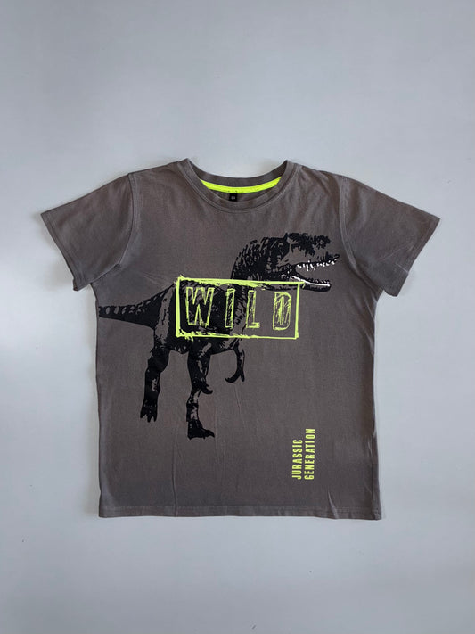 Wild Jurassic Generation” Dinosaur Graphic Tee | Charcoal Grey (XS)