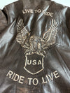 Vintage  Brown Leather Biker Jacket(Xl)
