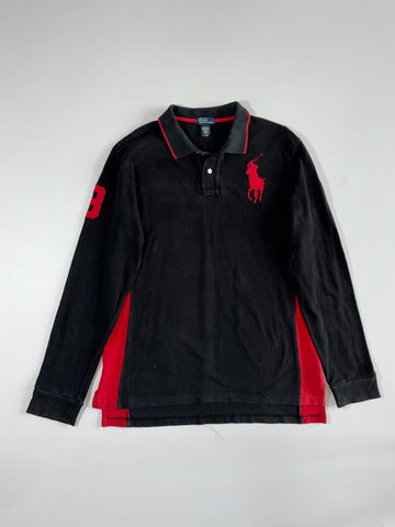 Polo Ralph Lauren Big Pony #3 Long Sleeve Polo – Black/Red (L)
