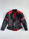 JG Elleveco Red & Black Racer Leather Jacket (M/L)