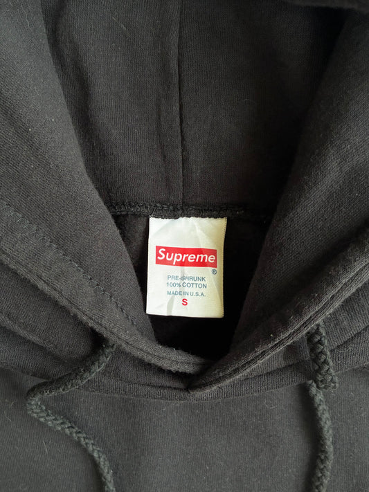 Vintage Supreme Big Logo Black Pullover Hoodie Made in USA (S)