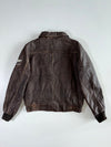 Air Combat Command” Military Patch Leather Jacket (M)