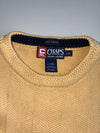 Chaps Ralph Lauren Hand Framed Herringbone Knit Sweater – Butter Yellow (XL)