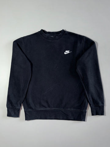 Nike Classic Black Embroidered Swoosh Crewneck Sweatshirt – (M)