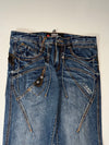 Y2K Tough Jeansmith Contrast Stitch Blue Denim Jeans (W:35) (L:45)