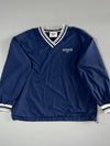Vintage Reebok Classic Navy V-Neck Nylon Pullover Windbreaker (2XL)