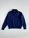 Polo Golf Ralph Lauren Quarter-Zip Knit Sweater with Suede Trim – Navy (S)