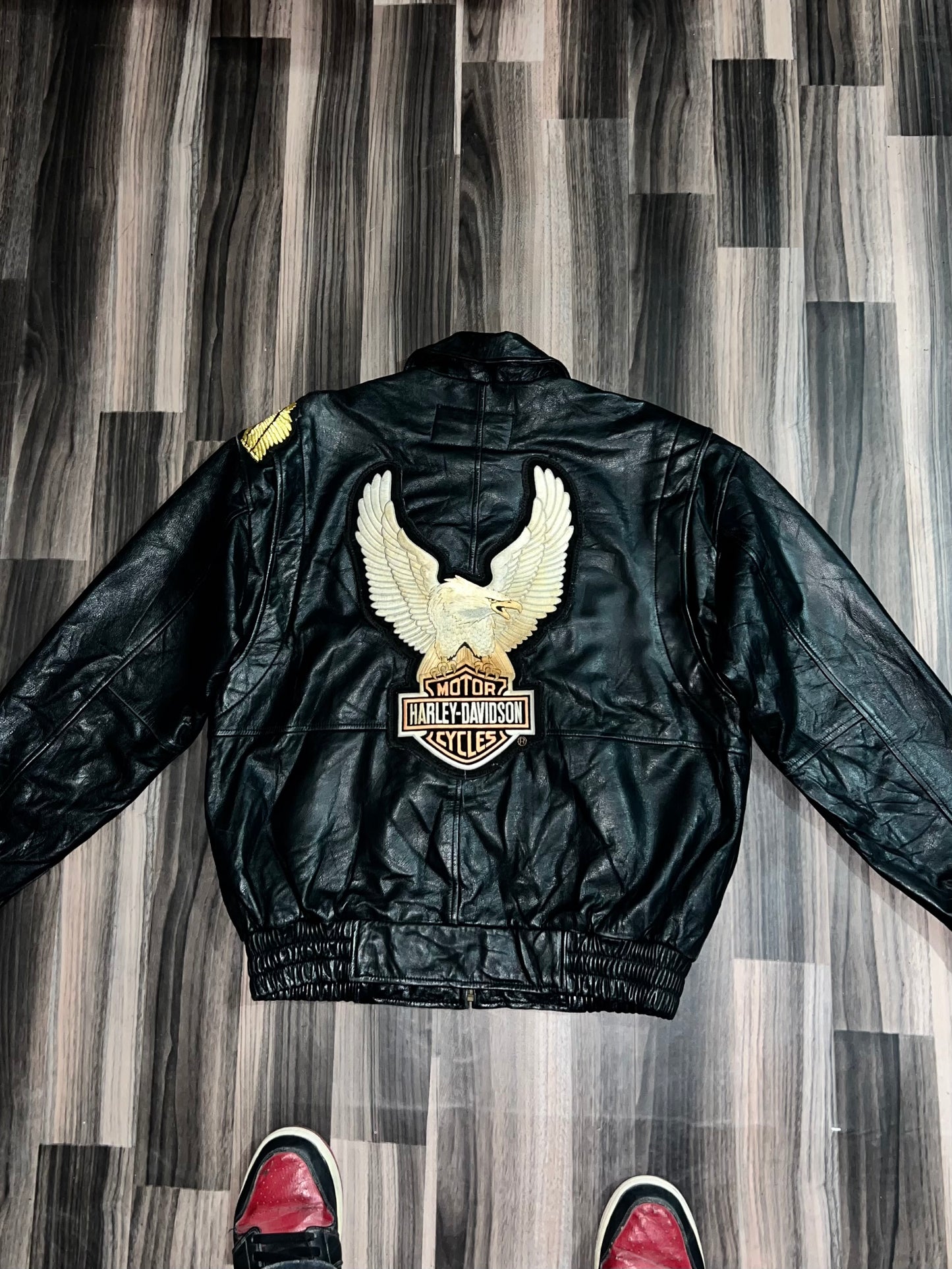 ZHarley Davidson Leather Jacket (RARE)  Og Leather (M/L)