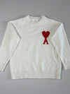 Ami Paris Ami de Coeur Logo Cream Wool Sweater(L)