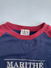Marithe Francois Girbaud | Navy Maroon Colorblock Sweatshirt | (L/XL)