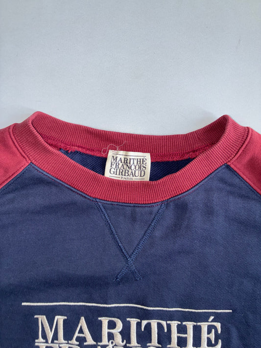 Marithe Francois Girbaud | Navy Maroon Colorblock Sweatshirt | (L/XL)
