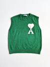 AMI Paris Ami de Coeur Green Knit Sweater Vest(S)