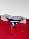 Tommy Hilfiger | Red Grey-Collar Quarter Zip Knit | (S/M)