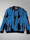 Kenzo Paris Blue Black Abstract Jacquard Knit Sweater – (M)