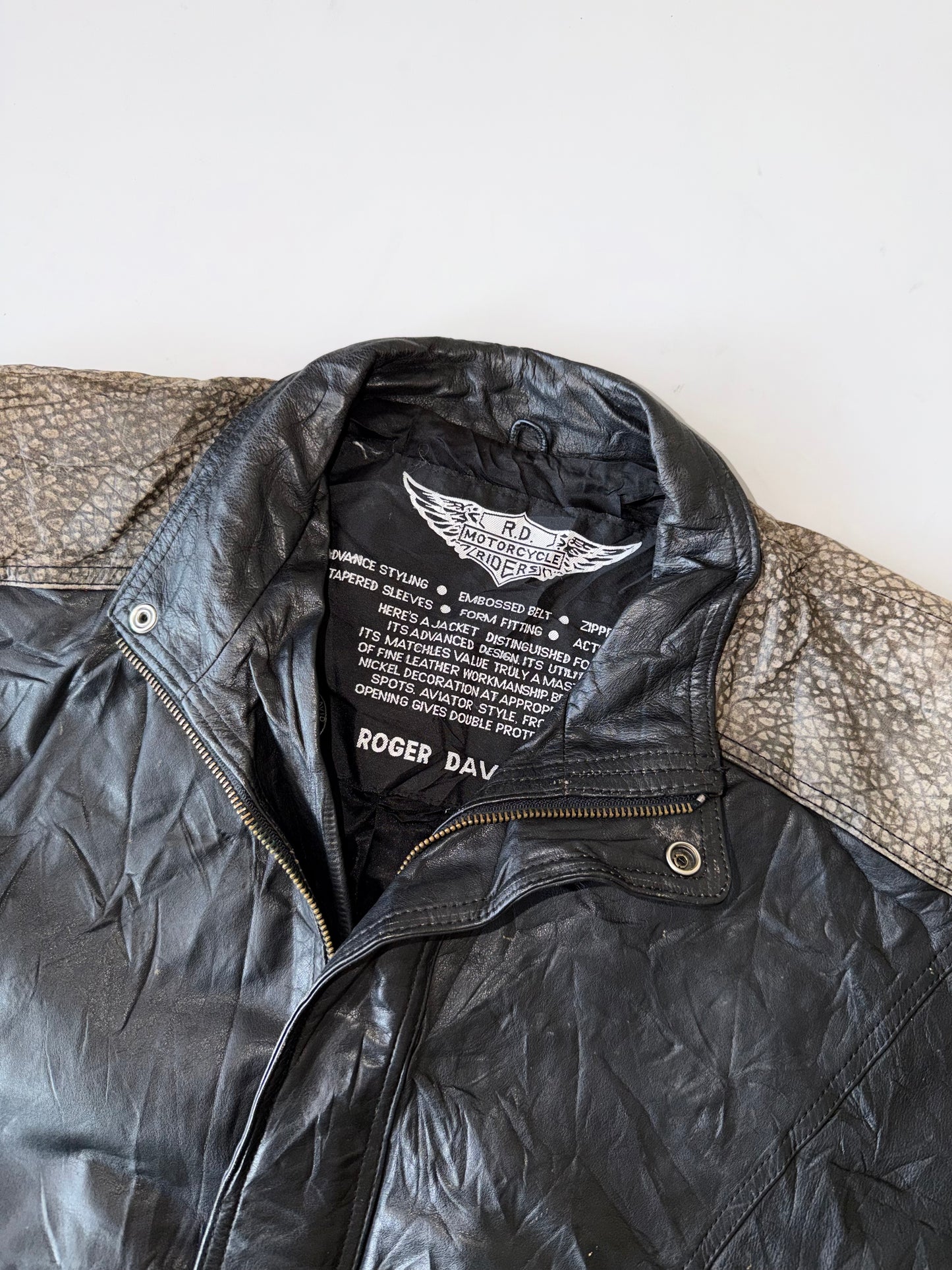 !                    RD Motercycle Rider Original Leather Jacket (XL)