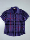 Burberry Nova Check Short Sleeve Shirt in Purple Women’s (S/M)