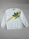 Adidas Originals White Oversized Trefoil 3-Stripes Graphic Sweatshirt(L)