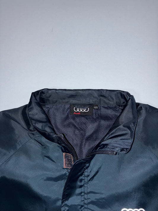 Audi Racing Navy Zip Windbreaker Jacket detachable arms (L)