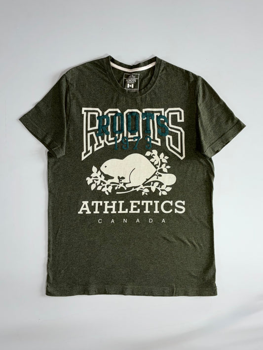 Roots Athletics Canada 1973 Graphic T-Shirt Heather Green (L)