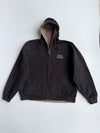 Vintage Harley-Davidson Reversible Hard  Canvas Jacket Black & Khaki Skull Piston Graphic (2XL)