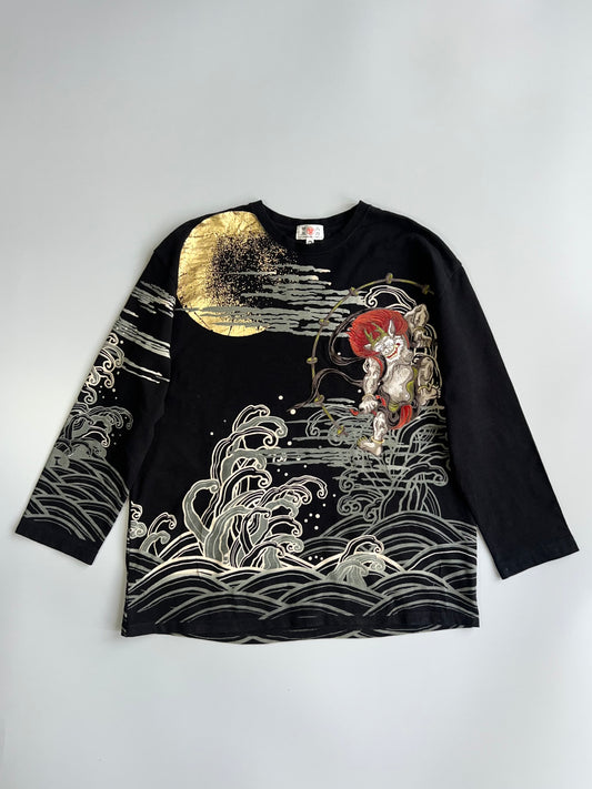 Hanafugetsu | “The Japanese Tradition” Raijin Wave Long Sleeve T-shirt (2XL)