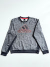 Adidas Grey Melange Big Logo Fleece Crewneck Sweatshirt (L)