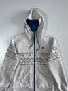 Adidas Grey Fair Isle Print Zip Reversible Hoodie (L)