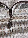 Black Yak Nordic Pattern Fleece Full-Zip Jacket – Cream/Brown (S)