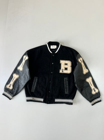 ZSuper Premium (RARE) Bones Varsity Jacket Original Leather Sleeves (M)