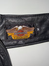 Vintage Harley-Davidson Black Leather Biker Chaps, Made in USA (W:34) (L:42)