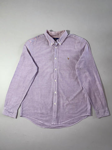 Ralph Lauren Lavender Oxford Button-Down Shirt with Multicolor Pony (S)