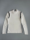 Adidas Vintage 3-Stripe Mock Neck Long Sleeve Base Layer White/Black (S)