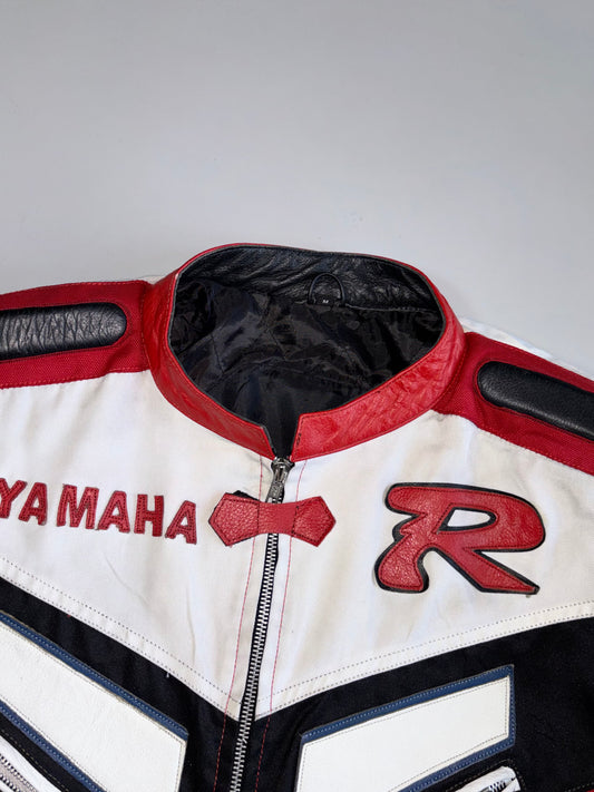 Yamaha R-Series Colorblock Appliqué Mesh Motorsport Racing Jacket Leather Patches ((Paded)(M)