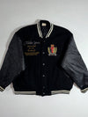 Vintage Adidas Sports International Wool & Leather Varsity Jacket – Black (M)
